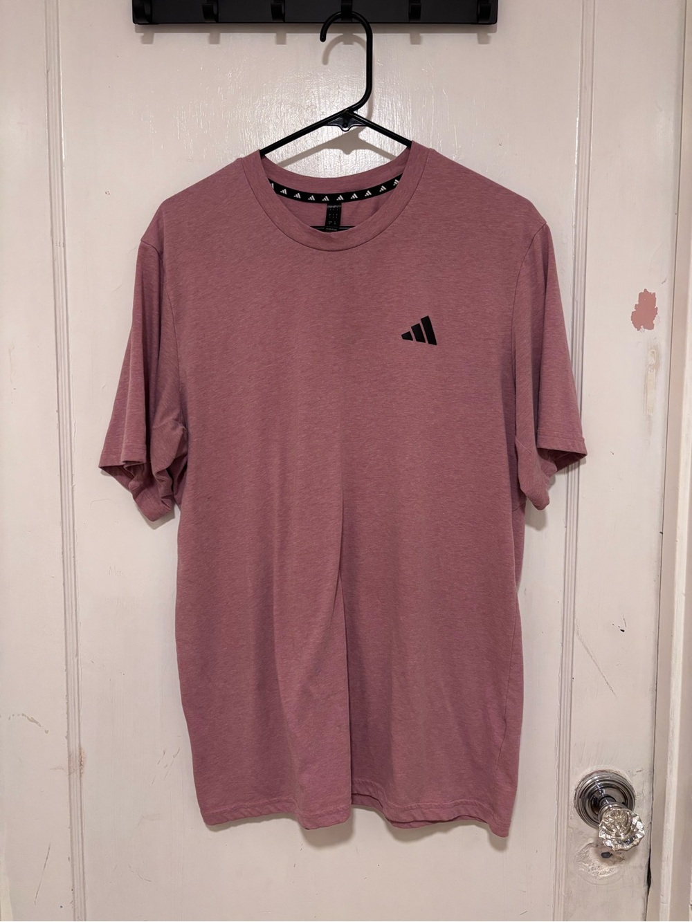 adidas Men's Mauve Short Sleeve Crew Tee with Black Logo